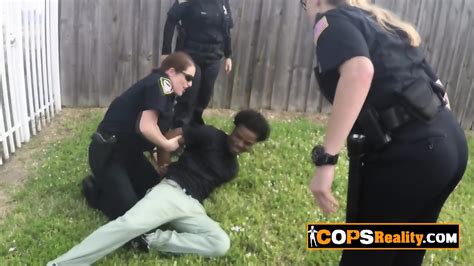 BBC Suspect Is Under Interrogation By Two Slutty Big Ass MILF Cops