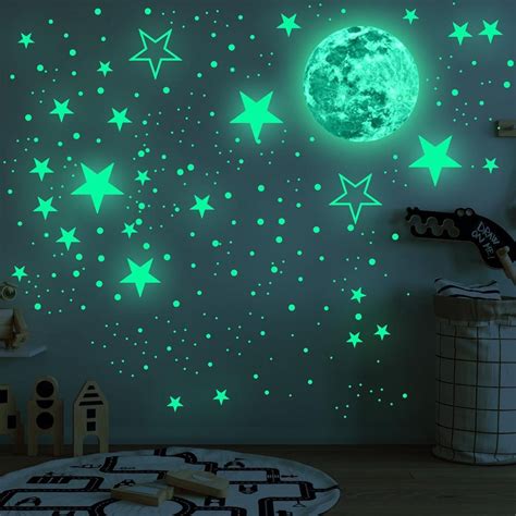 Nuvance Glow In The Dark Sterren En Maan Stuks Muurstickers