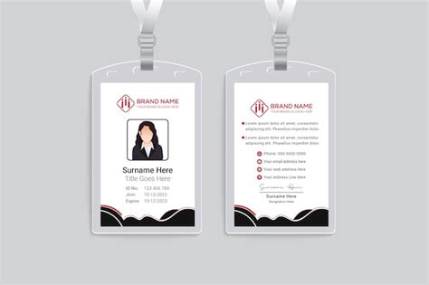 Premium Vector Portrait Id Card Design