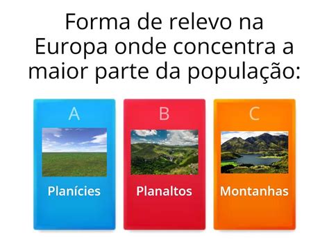 Relevo E Hidrografia Da Europa Quiz