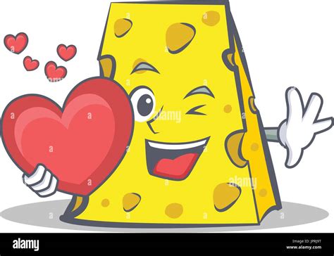 cheese character cartoon style with heart Stock Vector Image & Art - Alamy