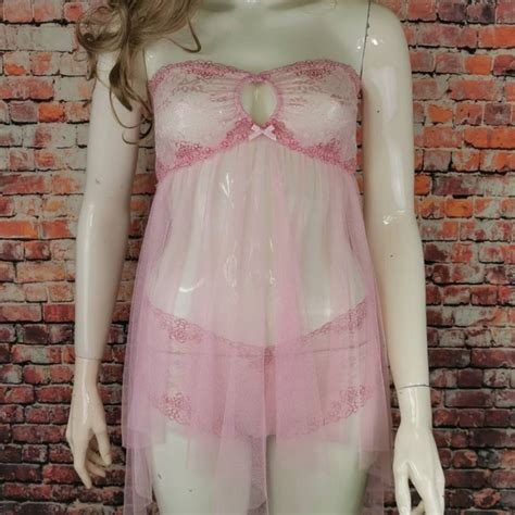 Pink Sexy Lingerie Set Bridal Lingerie Lace And Tulle Set Bridal