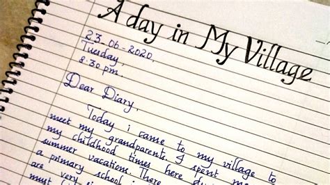 Diary Entry 2 My Personal Diary Entry A Day In My Village Best Handwriting Calligraphy Letter