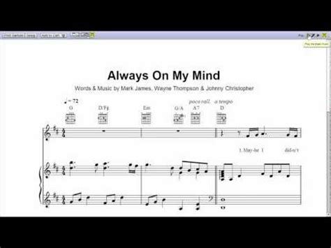 Always On My Mind Michael Buble Version Piano Sheet Music