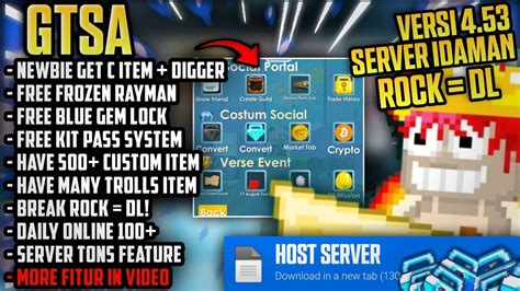 DAILY ONLINE 80 NEWBIE FREE C ITEM GROWTOPIA PRIVATE SERVER TERBARU