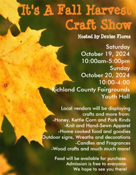 It S A Fall Harvest Craft Show Y All At Richland County Fairgrounds