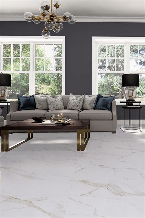 Calacatta Gold Satin Marble Effect Rectified Porcelain Wall Floor