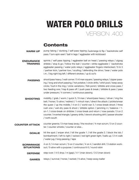 WATER POLO DRILLS - NorCal Water Polo