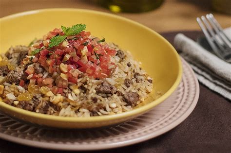 Arroz árabe Com Carne Moída E Especiarias Hashweh Panelinha