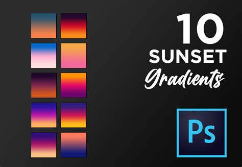 Photoshop Sunset Gradient Pack GRD Set Graphic by TiveCreate · Creative ...