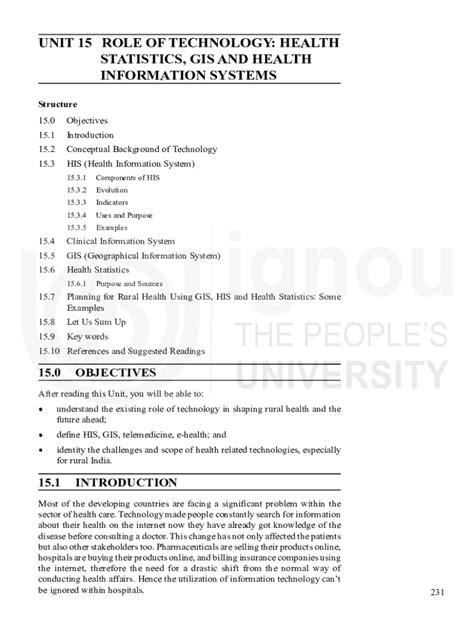 Fillable Online Egyankosh Ac Unit Role Of Technology Health