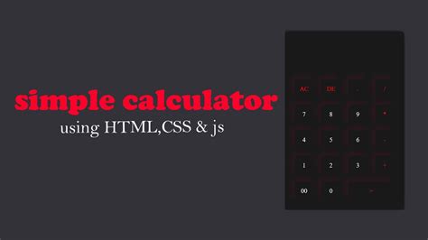 Learn How To Make A Calculator Using Html Css And Javascript Youtube