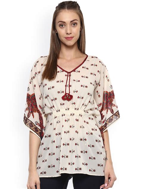 Buy Taurus Women Cream Printed Kaftan Top Apparel For Women From