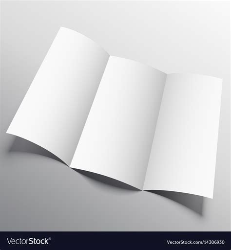 Trifold Brochure Mockup In Persperctive Style Vector Image