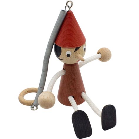 Pinocchio Schwingfigur Aus Holz Lasiert Mit Feder L Nge Cm Cm