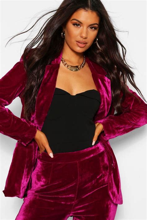 Womens Tailored Velvet Blazer Pink 4 Wrap Up In The Latest Coats And Jackets And Get Out