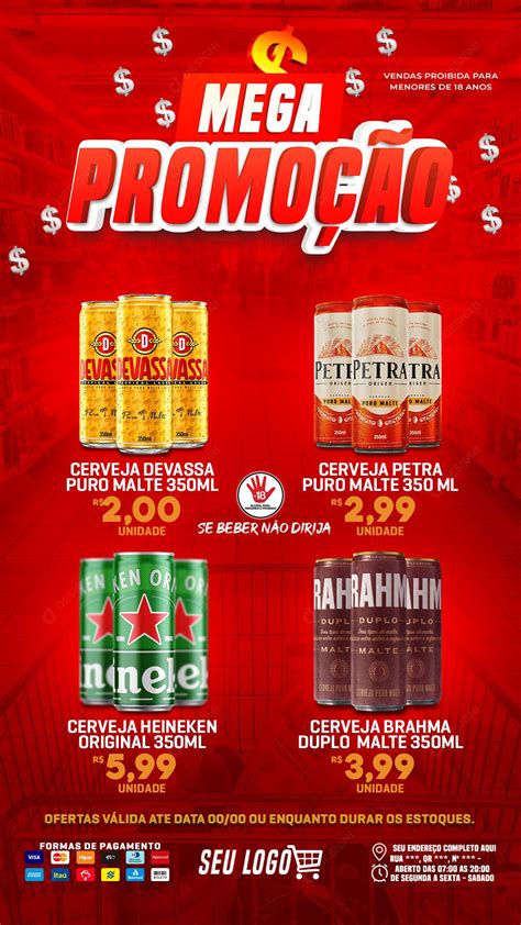 Mini Encarte Mega Promo O Cerveja Bebidas Social Media Psd Edit Vel