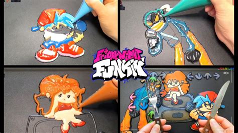 Friday Night Funkin Character Pancake Art Pancake Art Challenge Diy