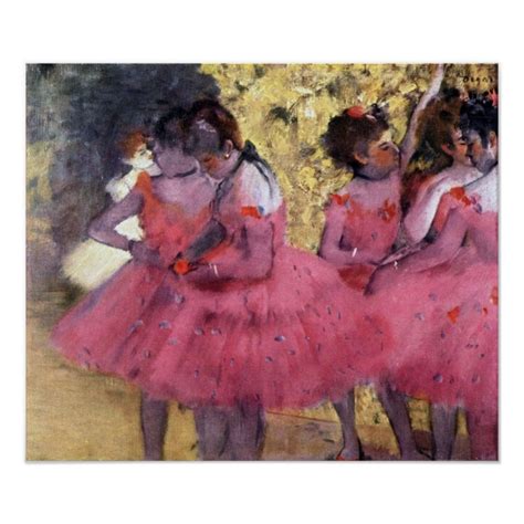 Dancers In Pink Between The Scenes By Edgar Degas Poster Zazzle