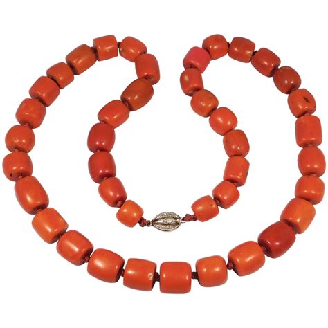 Antique Natural Coral Necklace Rare Large Beads 156 Grams Natural