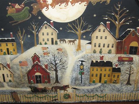 Christmas Eve In New England Original Folk Art By Raney White