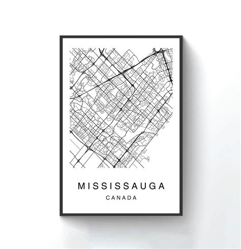 Mississauga Map Mississauga City Map Map Poster Map Print - Etsy