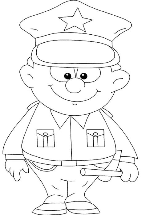 Policeman Coloring Page Coloring Home