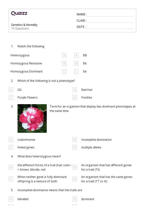 50+ Genetics worksheets on Quizizz | Free & Printable