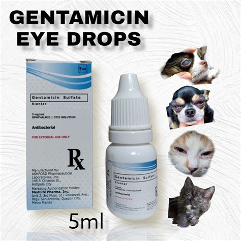 Genta Eye Drops And Ear Drops For Pets Conjunctivitis Redness Cloudy