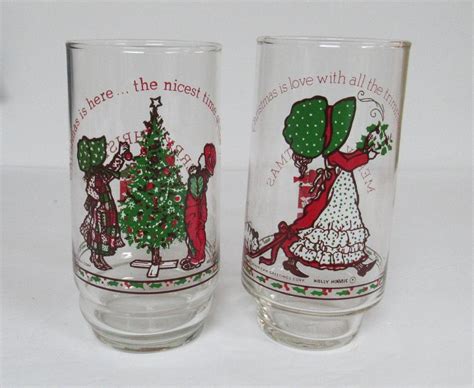 4 Coca Cola Limited Edition Holly Hobbie Glass Tumblers Christmas