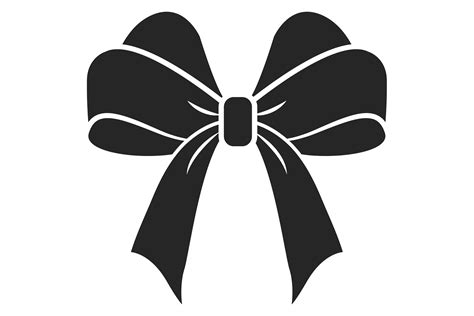 Gift Bow Silhouette. Black Present Ribbo Graphic by onyxproj · Creative ...