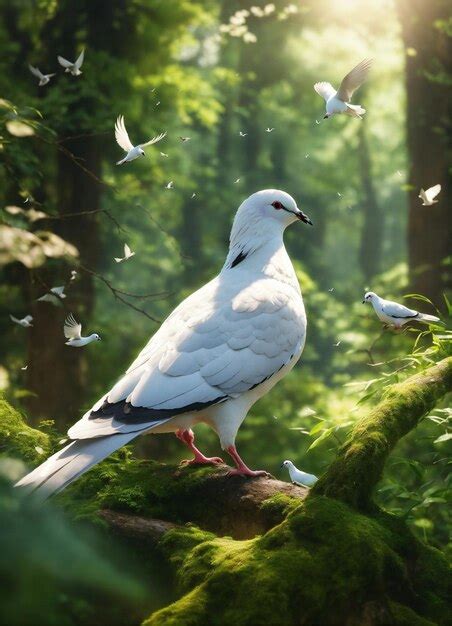 White Pigeon In Good Lighting Premium Ai Generated Image