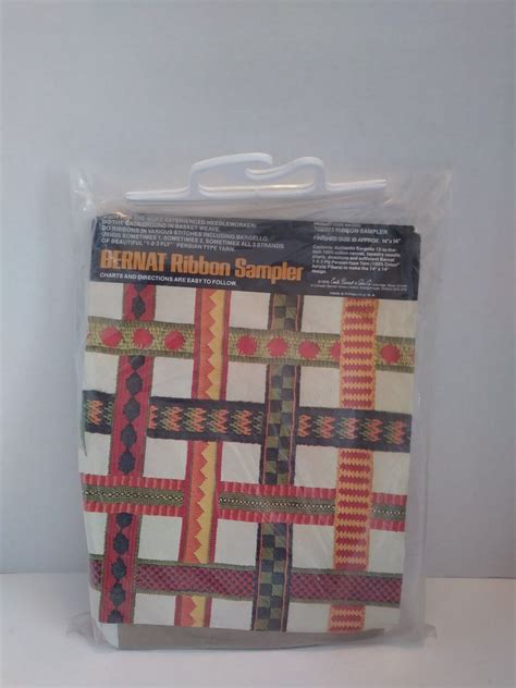 Vtg Bernat Ribbon Sampler Needlepoint Kit To Made In Usa X