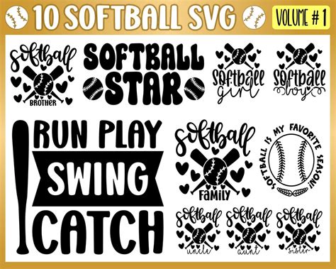 Softball Svg Bundle Softball Svg Softball Png Softball Dxf - Etsy