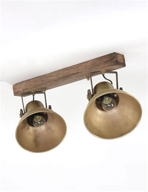 Foco Doble Vintage Bronce Light Living Elay Lamparas En Linea