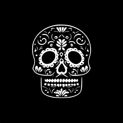 Sugar Skull, Black and White Vector illustration 23856077 Vector Art at ...