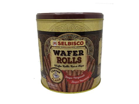 selbisco wafer roll kopi kemasan kaleng isi  gram selamet biskuit