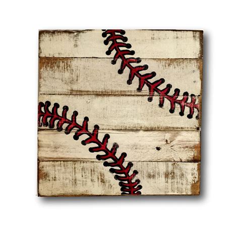 Baseball Wall Art Sports Decor Rustic Vintage Baseball Sign