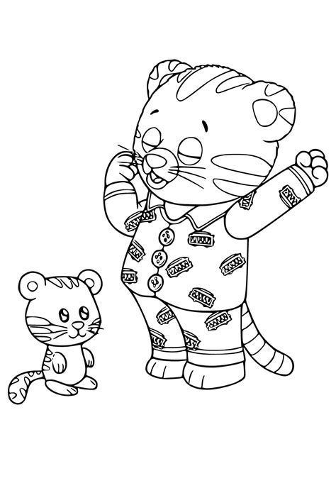 Dibujo E Imagen Daniel Tigre Pijama Para Colorear Y Imprimir Gratis