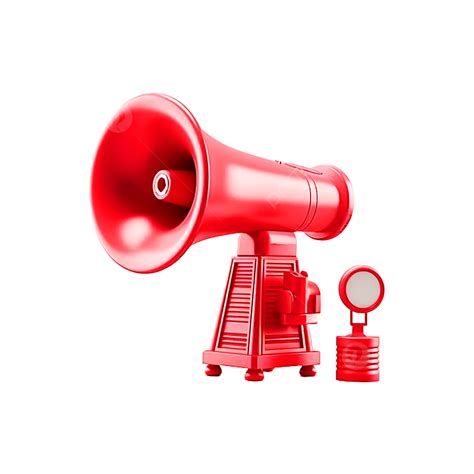 Construction Tools Megaphone 3d Render Illustration In Minimal Red