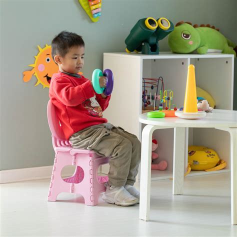 Plastic Foldable Step Stool with Back Support, Heart Shaped Backrest ...