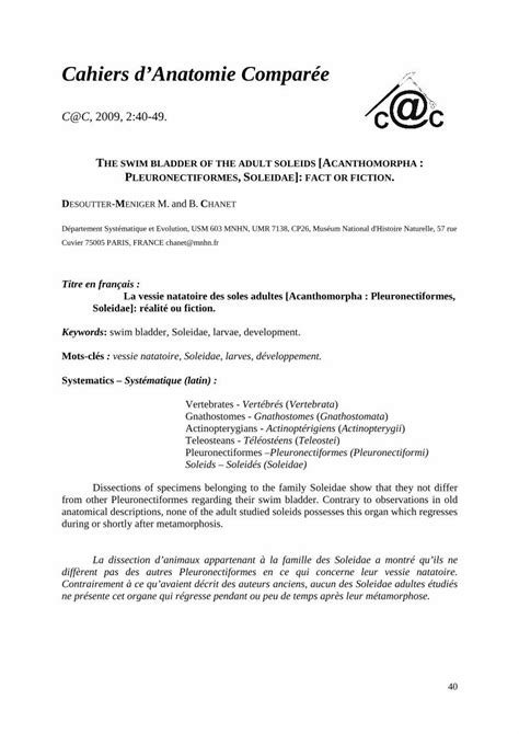 Pdf Cahiers Danatomie Compar E Dokumen Tips