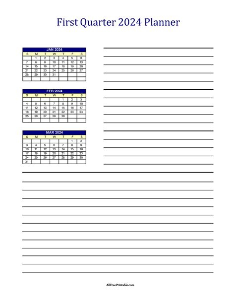 2024 Quarterly Calendar Printable Free Livy Sherye