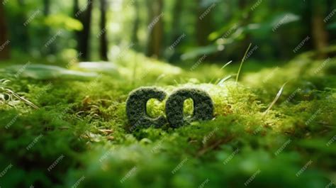 Premium Ai Image Co2 Symbol On Green Grass In A Forest Lower Carbon