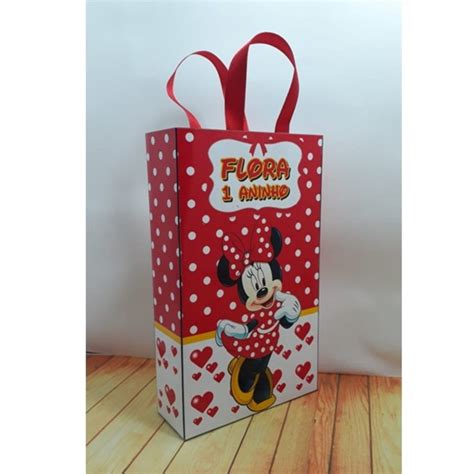 Sacolinha Personalizada Minnie Vermelha Lembrancinha Elo