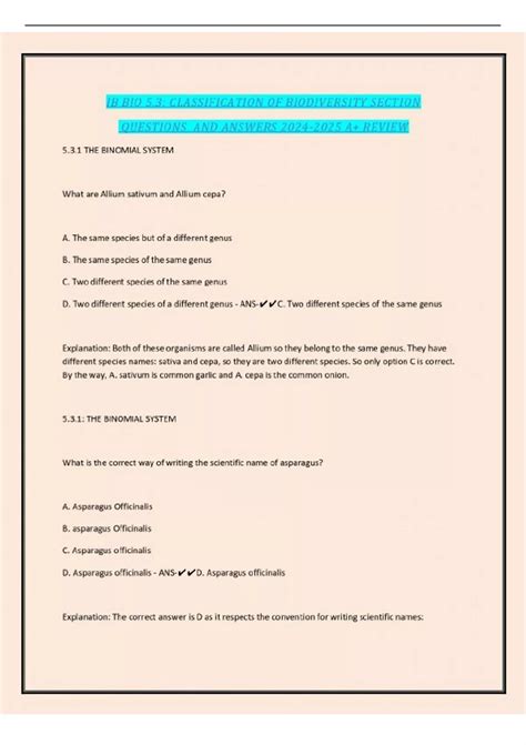 Section 17 1 Review Biodiversity Answers