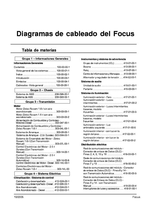 2005 Ford Focus Wiring Diagrams Manual