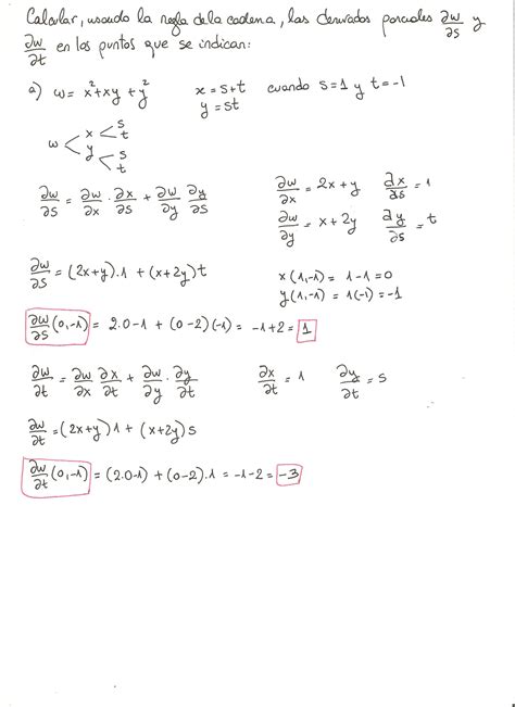 Ejercicio Resuelto Tema Regla De La Cadena Funciones De Varias