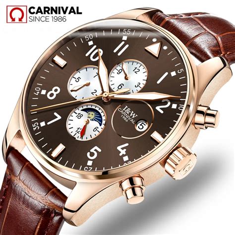 Montre automatique de luxe pour hommes marque supérieure carnaval