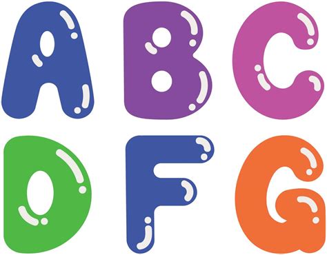 Set Of Colorful Letters Vector Illustration Decorative Cute Font And